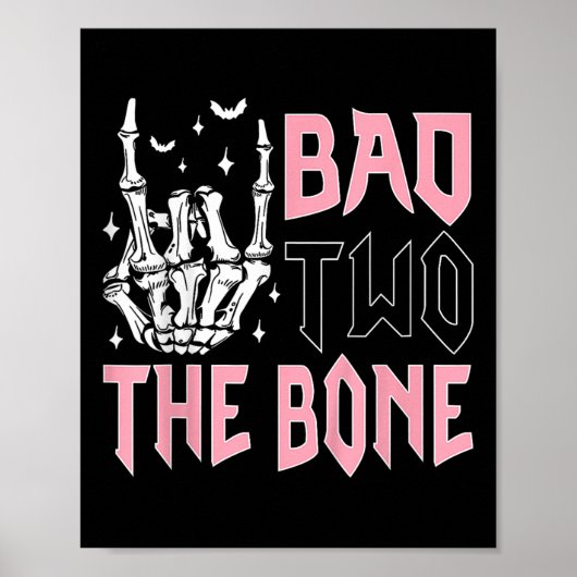 Bad Two The Bone Party Decorations 2 Years Old Bir Poster (Voorkant)