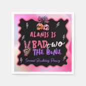 Bad Two The Bone Pink Paarse 2e verjaardagsfeestje Servet (Voorkant)