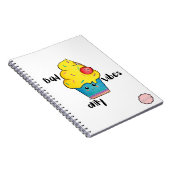Bad Vibes only, Kawaii Cartoon Cupcake Notitieboek (Rechterzijde)