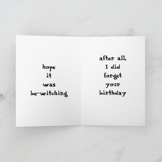 BAD WITCH-BELATED BIRTHDAY CARD KAART (Binnen)