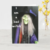 BAD WITCH-BELATED BIRTHDAY CARD KAART (Gele Bloem)