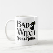 Bad Witch Black Cat Halloween Koffiemok (Links)