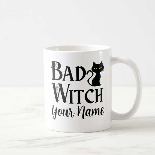 Bad Witch Black Cat Halloween Koffiemok (Rechts)