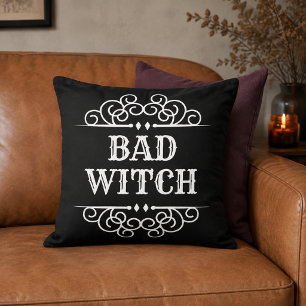 Bad Witch Black Custom Halloween Kussen