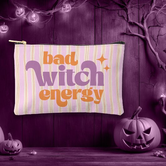Bad Witch Energy Sinaasappel en Paarse gestreepte Etui