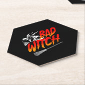 Bad Witch Halloween Kartonnen Onderzetters (Schuin)