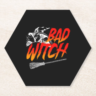 Bad Witch Halloween Kartonnen Onderzetters