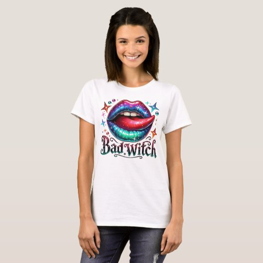 Bad Witch Sexy Mouth T-shirt (Voorkant volledig)