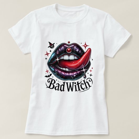 Bad Witch Sexy Mouth T-shirt (Design voorkant)