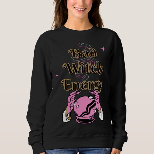 Bad Witch Spooky Halloween Adult Graphic Energy Trui (Voorkant)