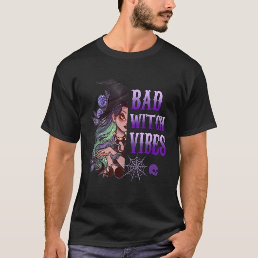 Bad Witch Vibes Halloween T-shirt (Voorkant)