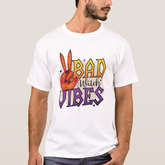 Bad Witch Vibes Halloween T-shirt (Voorkant)