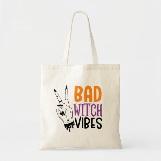 Bad Witch Vibes Halloween Tote Bag (Voorkant)