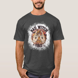 Bad Witch Vibes Leopard met Bat Lover grappige hal T-shirt