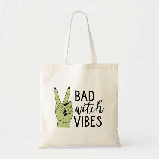 Bad Witch vibes moderne Halloween Tote Bag (Voorkant)