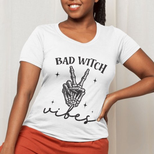 Bad Witch Vibes - Skeleton Hand Witchy Halloween T-shirt