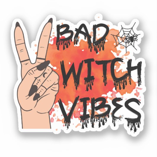 Bad Witch Vibes Sticker (Voorkant)