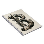 Bad Witch Witchy Bezem Letter B Initiaal Grimoire Notitieboek (Rechterzijde)