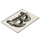 Bad Witch Witchy Bezem Letter B Initiaal Grimoire Notitieboek (Linkerzijde)