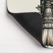 Bad Witch Witchy Broom Letter B Custom Initiaal Muismat (Hoek)