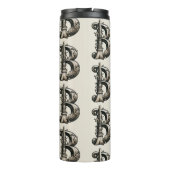 Bad Witch Witchy Broom Letter B Custom Initiaal Thermosbeker (Achterkant)