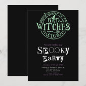 Bad Witches Club Minimalist Halloween Party Kaart (Voorkant / Achterkant)