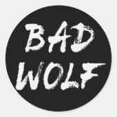 Bad Wolf Ronde Sticker (Voorkant)