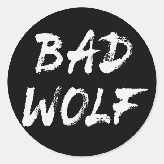 Bad Wolf Ronde Sticker (Voorkant)