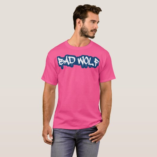 Bad Wolf Spray in wit geschilderd voor Shirten T-shirt (Voorkant volledig)