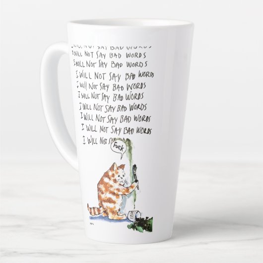 Bad Word Cat Latte Mok (Linkerhoek)