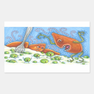 BAD YAM YELLLING BIJ PEAS, THANKSGIVING MEAL VAN D RECHTHOEKIGE STICKER