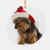 Bad Yorkie kerstversiering Keramisch Ornament (Voorkant)