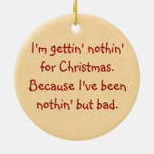 Bad Yorkie kerstversiering Keramisch Ornament (Achterkant)