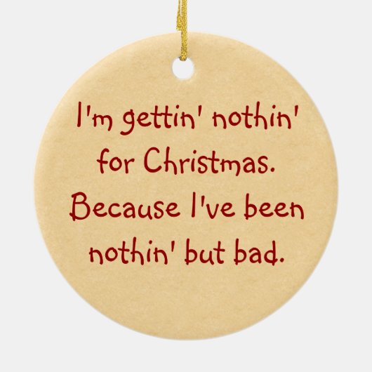 Bad Yorkie kerstversiering Keramisch Ornament (Achterkant)