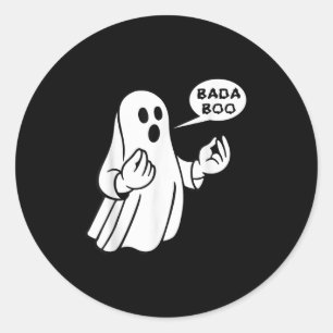 Bada Boo Italiaans spook grappige Halloween T-shir Ronde Sticker