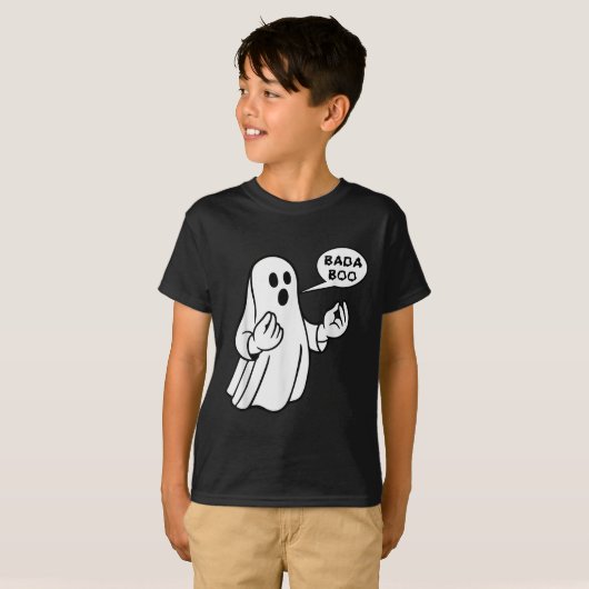Bada Boo Italian Ghost Funny Halloween T-shirt_1.p T-shirt (Voorkant volledig)