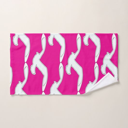 Badaccessoire met vogel in vlucht Hot Pink       Bad Handdoek (Handdoek)