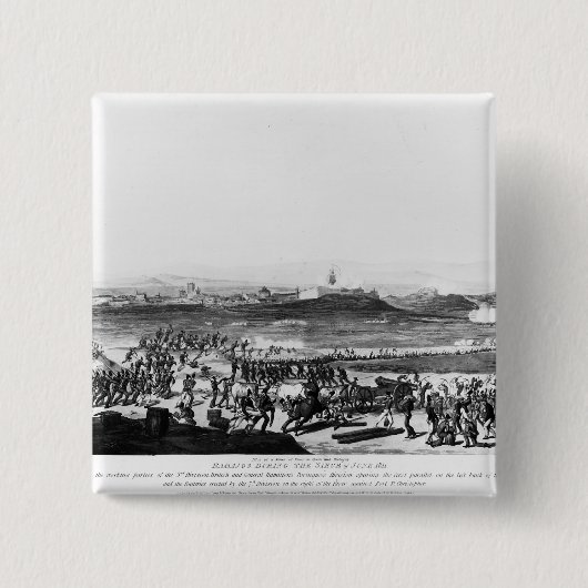 Badajos tijdens de siege van gegraveerd Charles Vierkante Button 5,1 Cm (Voorkant)