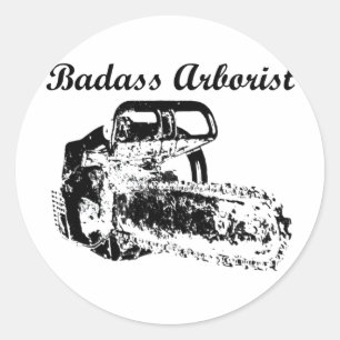 Badasarborist - Chainzaag Ronde Sticker