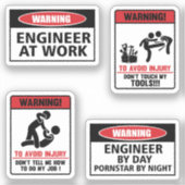 Badass Angry Engineer Helm Sticker (Voorkant)