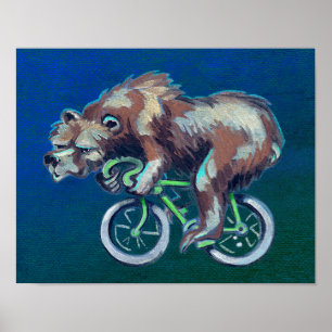 Badass Beer op de fiets Poster