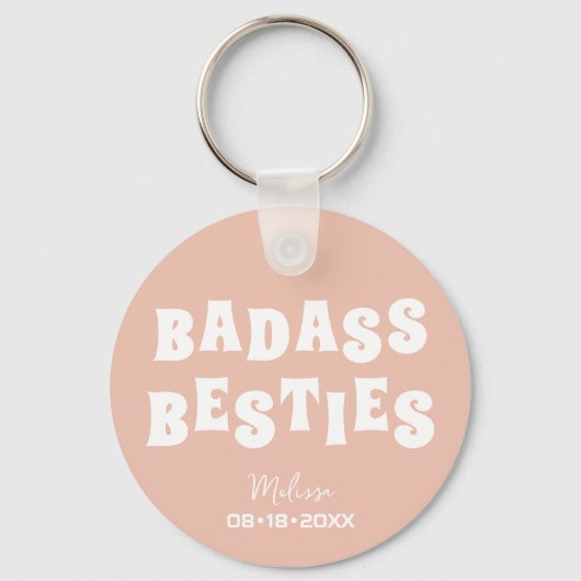 Badass Besties Grappige Bruidsmeisje Favor Gift Sleutelhanger (Voorkant)