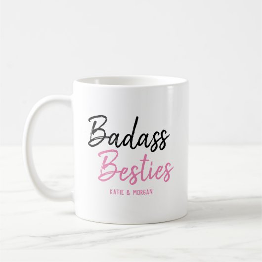 Badass Besties Pink Koffiemok (Links)