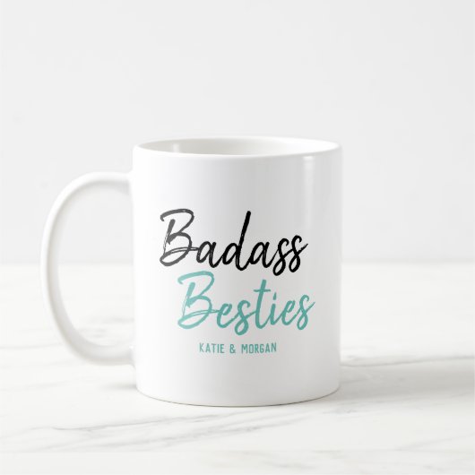 Badass Besties Turquoise Blue Koffiemok (Links)