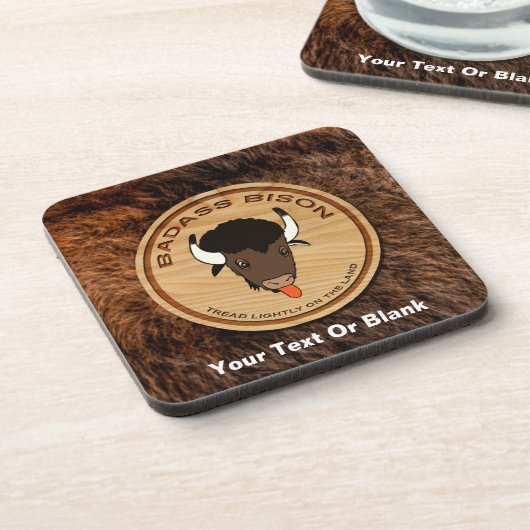 Badass Bison Boerderij Logo Bier Onderzetter (Linkerzijde)