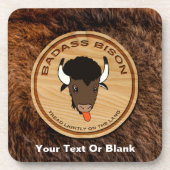 Badass Bison Boerderij Logo Bier Onderzetter (Voorkant)