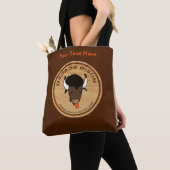 Badass Bison Boerderij Logo Canvas tas (Dichtbij)