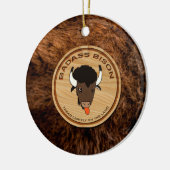 Badass Bison Boerderij Logo Coffee Mok Keramisch Ornament (Links)