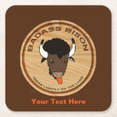 Badass Bison Boerderij Logo Kartonnen Onderzetters (Voorkant)