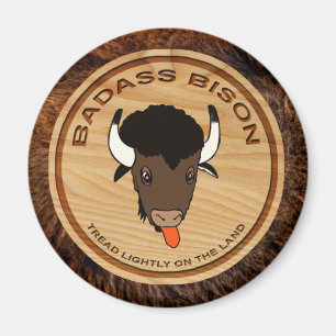 Badass Bison Boerderij Logo Magneet